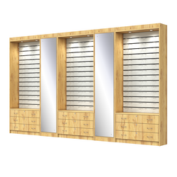 Комплект витрин под очки №11+1+11+1+11 (открытый доступ), Дуб Золотистый