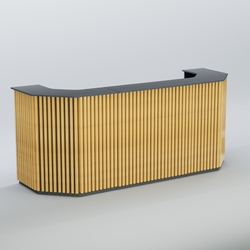 Ресепшен со скошенными углами серии ВЕРТИКАЛЬ №6, Темно-Серый  + Дуб Золотистый