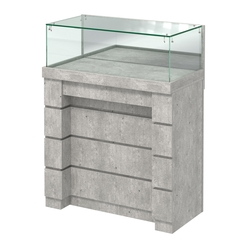 Торговый прилавок с утопленным фасадом широкий №УФ-1-900, Метрополитан Грей