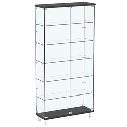Витрина РОНДО №3-3 на ножках (задняя стенка стекло), Черный