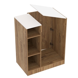 Прилавок-проход из ДСП Модерн, Дуб Канзас коричневый + Белый