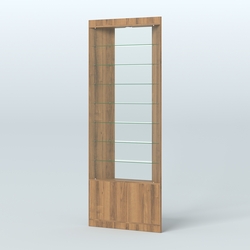 Высокая витрина серии Эконом №305 внешний угол (без дверей), Орех