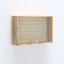 Витрина настенная №203-1Б широкая, Дуб Золотистый