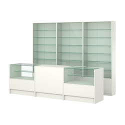 Комплект витрин с регулировочными полками NE-6 №12 и прилавков ЭК-3, Белый