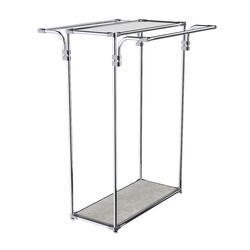 Хромированный стенд-вешало TD-11 №1-4 с полкой Зеркало 4мм, Метрополитан Грей