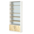 Стеллаж из ДСП с 5-ю полками 300x900 мм серии LEVEL-5 №12-2 (З/C - ЗЕРКАЛО) Белый + Дуб Сонома