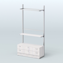 Система ЭЛЕГАНТ №5 без ДСП с тумбой T12 (1200 мм), Ясень Анкор светлый