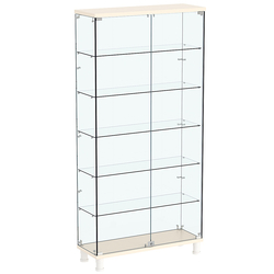 Витрина РОНДО №3-3 на ножках (задняя стенка стекло), Крем Вайс