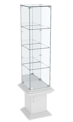 Витрина стаканчик с тремя полками и зеркалом КОЛОСС №8, Серый