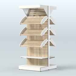 Островной высокий стеллаж для хлеба и выпечки Феникс №9, Белый + Дуб Сонома