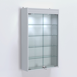 Витрина настенная №202-3А с четырьмя полками и подсветкой, Серый