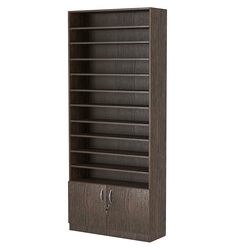 Стеллаж из ДСП с 10-ю полками 300x900 мм серии LEVEL-10 №12 (З/C - ДВП), Дуб Венге