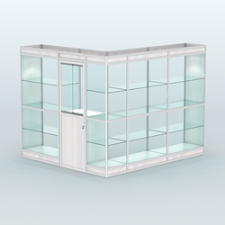 Павильон из профиля угловой №1в (5,5 кв.м), Ясень Анкор светлый