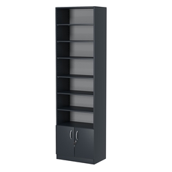 Стеллаж из ДСП с 6-ю полками 350x600 мм серии LEVEL-6 №6 (З/C - ДВП), Антрацит