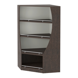 Стеллаж Гарант угловой низкий №2-О с ограничителями, Дуб Венге + Белый