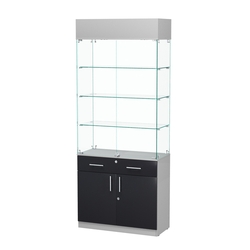 Витрина ювелирная "Диаманд" №12, ЛДСП серый +МДФ графит