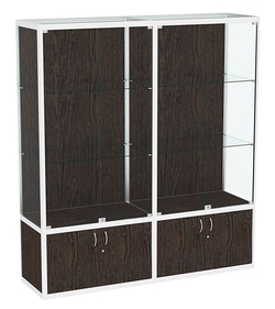 Витрина из профиля №2 (2-ух метровая) (задняя стенка - ДВП), Дуб Венге