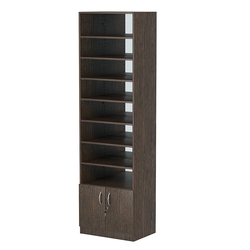 Стеллаж из ДСП с 7-ю полками 400x600 мм серии LEVEL-7 №7-2 (З/C - ЗЕРКАЛО), Дуб Венге