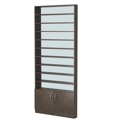 Стеллаж из ДСП с 9-ю полками 100x900 мм серии LEVEL-9 №8-2 (З/C - ЗЕРКАЛО), Дуб Венге