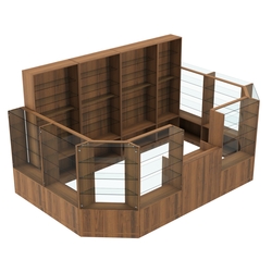 Торговый пристенный островок ГРАЦИЯ №12 (открытый) (9.62 кв.м), Орех