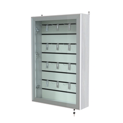 Витрина настенная №2-1Б с эконом панелью и стеклянными дверками серии Collecto, Ясень Анкор светлый