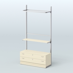 Система ЭЛЕГАНТ №5 без ДСП с тумбой T12 (1200 мм), Крем Вайс