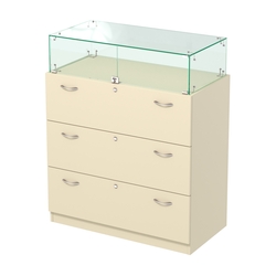 Закрытый прилавок с выдвижными ящиками Селена-114, Крем Вайс