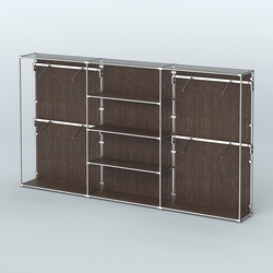 Торговая система ХРОМ (задняя стенка - ДСП) 3600 мм с полками ДСП и поручнями №5, Дуб Венге