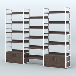 Комбо стеллажей с полками STRONG - АЛЬФА №4 (2860 мм), Дуб Венге + Белый