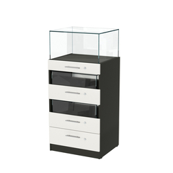 Прилавок ювелирный "Диаманд" №3-600 пристенный, Черный и Белый