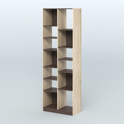 Стеллаж из ДСП серии ЛОФТ №8-2 с полками ДСП, Дуб Сонома + Дуб Венге