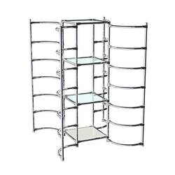 Хромированное вешало ДУГА №4-1 с полками стекло 6 мм, Белый