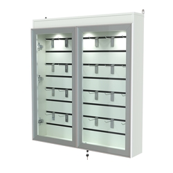 Витрина настенная №4-2Б закрытая с экономпанелью и фризом серии Collecto, Белый