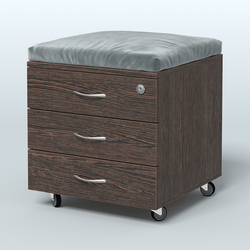 Тумба подкатная Платинум Персонал, цвет белый премиум, Дуб Венге