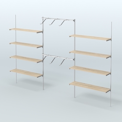 Neo Fix №11 с полками из ДСП и хромированными поручнями (3600 мм), Дуб Сонома