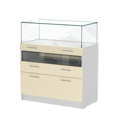 Прилавок ювелирный "Диаманд" №2-1000 пристенный, Серый + Крем Вайс