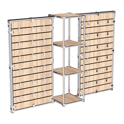 Хромированное вешало ЩИТ №2-3 с полками ДСП 16мм, Дуб Сонома