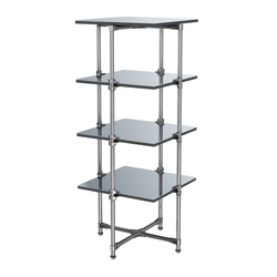 Хромированный стенд Прогресс №2-5 (с полками Зеркало 4мм), Антрацит