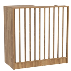 Прилавок под кассу серии "Смок" №3, Дуб Канзас коричневый + Белый