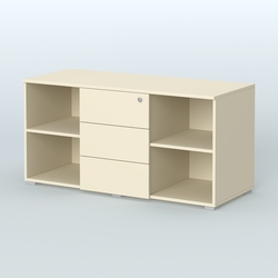 Тумба сервисная Некста, цвет вяз + белый, Крем Вайс