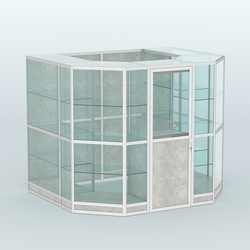 Павильон из профиля пристенный №7г (4,32 кв. м), Метрополитан Грей