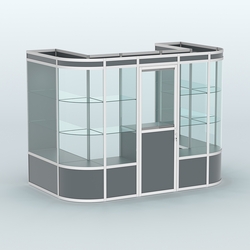 Павильон из профиля пристенный №4а (4,05 кв. м), Темно-Серый