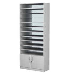 Стеллаж из ДСП с 10-ю полками 400x900 мм серии LEVEL-10 №14-2 (З/C - ЗЕРКАЛО), Серый