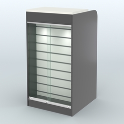 Ресепшен-Лайт №9 (600 мм) (Фасадная стенка - Экономпанель), Черный и Белый