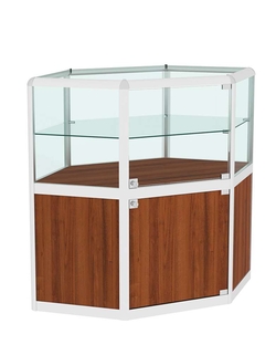 Прилавок из профиля угловой шестигранный №3  (закрытый), Орех