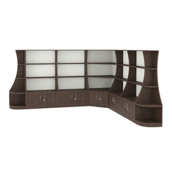 Угловой низкий стеллаж ГАРАНТ №3, Дуб Венге + Белый