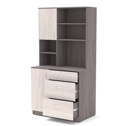 Офисная мини-кухня ВЕКТОР №5, Ясень Анкор темный + Ясень Анкор светлый