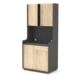 Офисная мини-кухня ЭЛЕГИЯ №2, Черный + Дуб Сонома