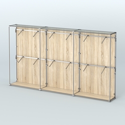 Торговая система ХРОМ (задняя стенка - ДСП) 3600 мм с поручнями №4, Дуб Сонома