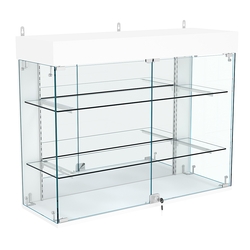 Витрина настенная НЕО №3А-3 с двумя полками и зеркалом, Белый